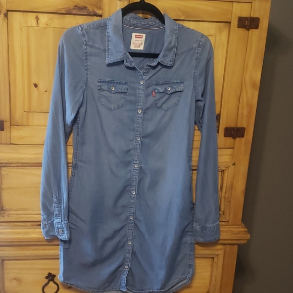 western denim shirt dress